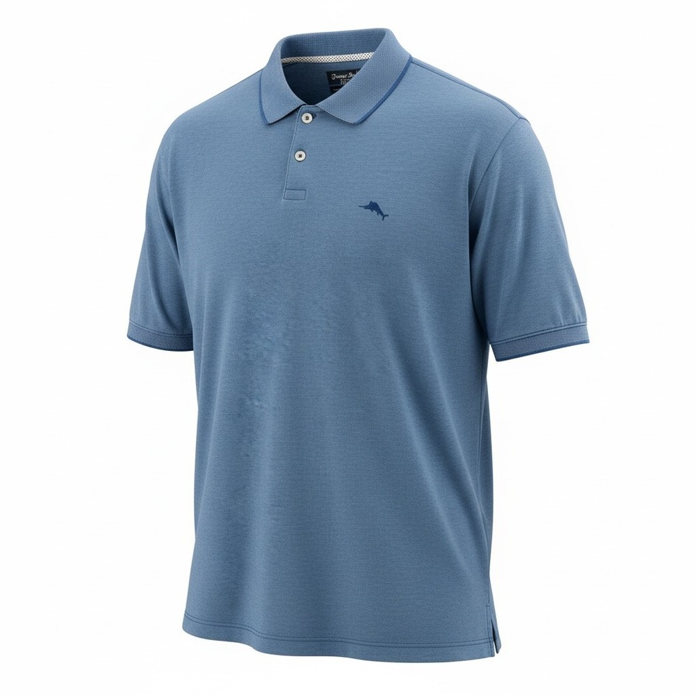 Tommy Bahama Short Sleeve Polo Shirt Men's L Blue Logo Casual Resort Coastal